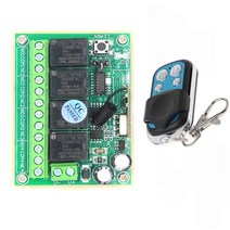 433Mhz DC 12V 범용 무선 RF 리모컨 스위치 4채널 4CH 릴레이 라디오 수신기 모듈 및 스마트 리모컨 송신기 금속 리모컨 포함