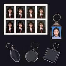 1+1 아크릴 포카홀더 증사 홀더 사진 키링 만들기 부자재, 2아크릴홀더-물결사각