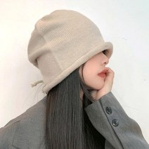 루즈핏니트 끈 니트비니 대두모자 빅사이즈비니 벙거지 스트링비니 주름모자 롱비니