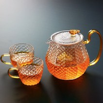 Detao 다기세트 비늘결 티포트 세트 찻잔세트 가정용 다기세트 선물용 티포트세트 2인 4인 다기세트, 티포트+2개잔