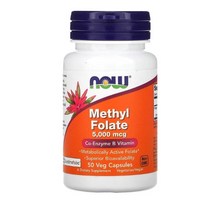1+1 4세대 나우 푸드 Now Foods 메틸 활성 활성형 고함량 엽산 5000mcg 50 캡슐 2병세트 100일분