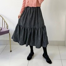 퍼니걸스 9807 밴딩 골덴 코류로이 캉캉 롱 스커트 여성의류