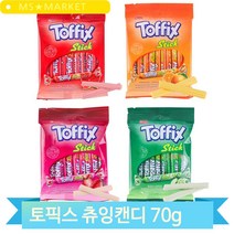 츄잉캔디 토픽스 스틱 70g 딸기 사과 수박 오렌지 과일맛 회사 사무실 간식, 딸기맛 (1G9C)