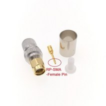 10pcs SMA Male RP-SMA 플러그 크림프 Rf 동축 커넥터 LMR400 용 50 ohm Belden 9913 RG8 니켈 가공 황동