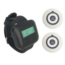 진동벨 433MHz 장거리 무선 호출 시스템 호출벨 2개 시계 1개 호출기 레스토랑 병원, 1-1 시계 1 벨 흰색