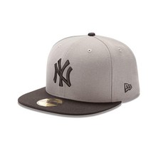 MLB 뉴욕 양키즈 투톤 스톰 그레이/블랙 59Fifty 야구 모자 16.3cm(6.375인치)
