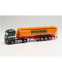 Herpa 313810 메르세데스 벤츠 악트로스 스트림스페이스 벌크 트레일러트럭 Peterburs 자동차 모형