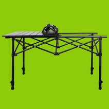 [경량알루미늄테이블] 캠핑스테이 접이식테이블 캠핑테이블 롤테이블 높이조절 알루미늄, 블랙