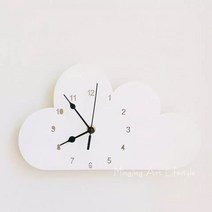 해외배송 북유럽 흰 구름 빗방울 나무 벽시계 음소거 시계 어린이 방 장식 벽, 옵션16