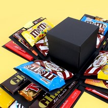 발렌타인데이 서프라이즈 폭발 선물상자 초코렛 과자 상자, 블랙, 02.커스텀문구