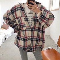 6693 - 와이드박시 데일리 체크셔츠