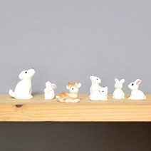 그린테라피 피규어 1개 마리모 장식 꾸미기, 작은흰강아지