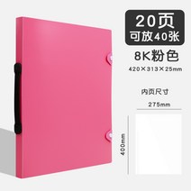 A3 폴더 도화지 보관 가방 미술 포트폴리오 초대형 그림 앨범 화방 컬렉션 휴대용, 1개, Q.핑크8K[20쪽]
