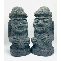 제주 돌하르방 4호 (공방) 문무 한쌍 29cm 장식인형 미니어처 인테리어 감성소품 제주특산품