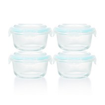 [익일출고] 강블리 블링락G 유리 밀폐용기, 원형 240ml, 4개