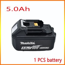 100% 오리지널 Makita 18V 3.0Ah 충전식 전동 공구 배터리 LED 리튬 이온 교체 LXT BL1860B BL1860 BL1850, [03] 5.0AH-1PCS, 03 5.0AH