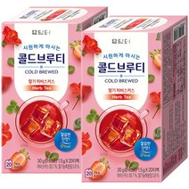 담터 콜드브루티 1+1 딸기 히비스커스 20T, 1.5g, 1개
