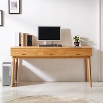 해오름가구 버플리 첼로 고무나무 원목 화장대 A형, 월넛