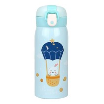 제이엔에스 애니멀프렌즈 보온보냉 원터치텀블러 350ml, 스카이블루