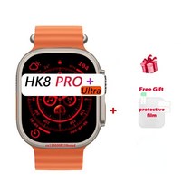 HK8 프로 울트라 스마트 워치 IWO 시리즈 8 49mm 2.12 인치 진짜 HD 스크린 최고는 NFC Smartwatch 남성 스, 02 ocean orange