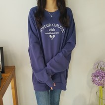 상상그이상 여성용 국내제작 기모 남여공용 라켓 맨투맨 빅사이즈 맨투맨 자수 레터링 포인트 가볍고 따뜻한 롱티셔츠 예쁜색감 커플박스티