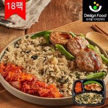 [디자인푸드]맛남주의 맛난식탁도시락 표고버섯밥&떡갈비 6팩/12팩/18팩/24팩 냉동도시락, 18팩