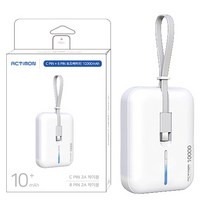 듀얼 미니 10000mAh 보조배터리/USB 8핀+C타입 일체형 분리형 동시충전, MON-P-MINI10000