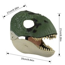 공룡가면 led 가면 헤드 기어 디노 축제 3d 랩터 무서워 공포 역할 놀이 소품 크리스마스 선물, 초록
