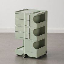 보비트롤리 북유럽 다기능 모바일 카트 스토리지 캐비닛, 조립형, 말차 그린 말차 그린 휠 3겹