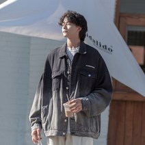 데님재킷코디 봄옷 워싱 그라데이션 와이드 루즈핏 트렌드 XW8141 P98 통제함 128 4993877775