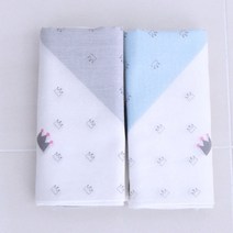 베베원 무형광 포인트왕관 순면캐릭터 나염손수건 10장 set, 포인트왕관블루핑크