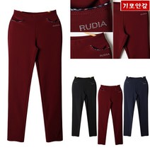 애니진 중년여성 겨울 66-100 기모바지 루디아 큐빅 밴딩팬츠 엄마바지 630