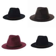 울 펠트 파나마햇 가죽 밴드 와이드 페도라 남자 페도라 모자 카우보이모자