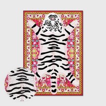 호랑이캐릭터 거실 러그 거실카페트 타이거러그 페르시아 민족 스타일 침실 입구 문 매트 만화 호랑이 인쇄 바닥 카펫 주방 욕실 미끄럼 방지 깔개