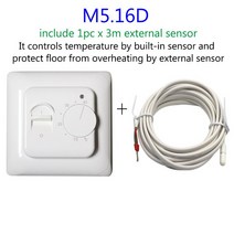 온도계측기 자기온도계 M5 방 바닥 난방 온도 조절기 기계식 컨트롤러 적외선 따뜻한 3m 외부 NTC 센서, 01 M5.16D