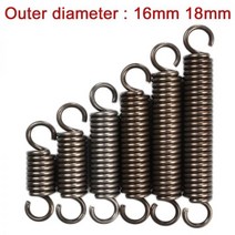인장스프링 스텐인장스프링 금형 와이어 직경 2.0mm 연장 장력 확장 스프링 외부 16mm / 18mm 길이 50mm - 500mm 스프링 스틸 후크 DIY 1 개, 120mm