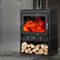 주물화목난로 전원주택 연탄난로 거실 가정용 장작, 750x445x890mm