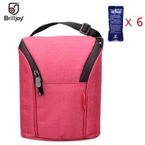 Brilljoy 아이스 가방 termos 가방 음식 따뜻하게 양동이 병 가방 절연 가방 bolso termico biberon 출산 핸드백 수유 병, and 6 ice packs