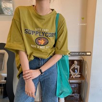 DFMEI 하프 루즈핏 반팔 티 이너 여성복 봄 빈티지 캐주얼