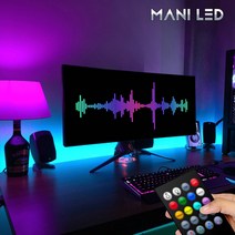 USB RGB LED 간접조명 무드등 침대 커텐박스 TV 모니터 인테리어, 비방수형, 02번_5M