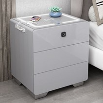 사이드테이블 자개장 엔틱 경대 나비장 자개농 수납 자게장 문갑 협탁, 그레이 3단 터치