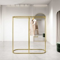 인테리어 행거 옷가게 의류매장 골드 스텐 중앙 감성, 골드/길이200cm 높이150cm