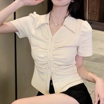 주디앤 여성 줄리앤 셔링 카라 반팔티셔츠