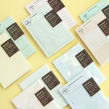 스터디 포스트잇 혼자공부 점착 메모지 10종 30매, 10세계지도