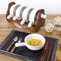 하루아홈 우드 식기걸이 & 손잡이볼 세트, 타입A(4P)