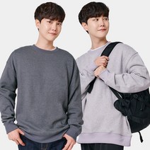이그잼플 남성 봄가을 베이직 무지 오버핏 맨투맨