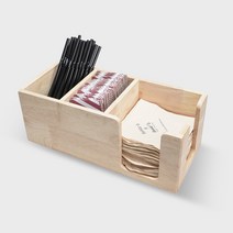 디자인엔씨 나무원목바케디3구매장용 상가용 카페 커피용품 디스펜서 냅킨정리함 s068, 우드