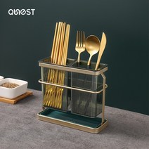 물빠짐 수저통 수저꽂이 조리도구 정리함 도자기 숟가락 통, 골드