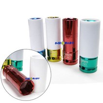 휠너트소켓 휠볼트렌치 알로이휠보호소켓 얇은소켓 1/2인치 휠너트 소켓 17mm~22mm AT6016A, 21mm