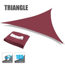 테라스어닝 어닝천막 스카이어닝 삼각형 햇빛 가리개 항해 98% 자외선 방지 방수 천막 야외 파티오 정원 잔, 04 Wine Red_03 300x300x300CM